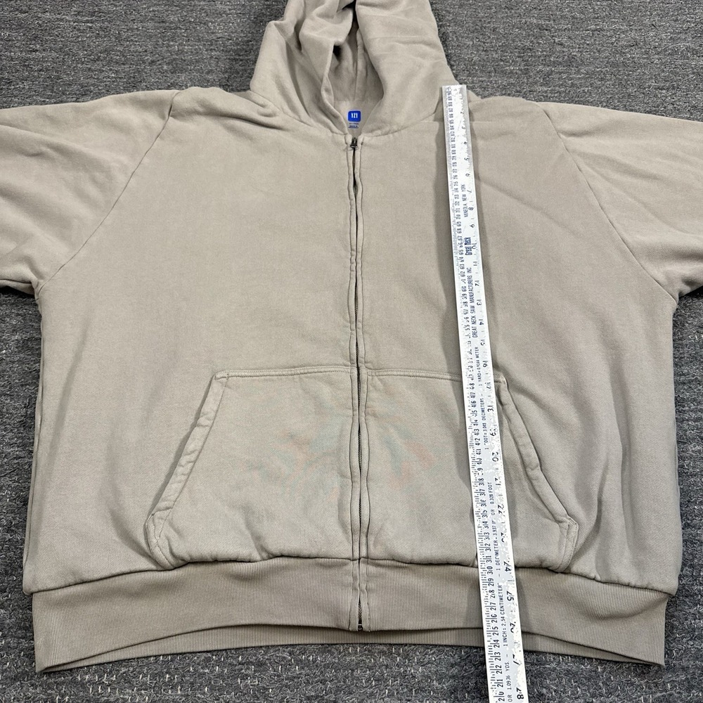 Yeezy Gap Hoodie Sweatshirt Men XXL Taupe Full Zip Double Layer Heavy YZY - Picture 7 of 13